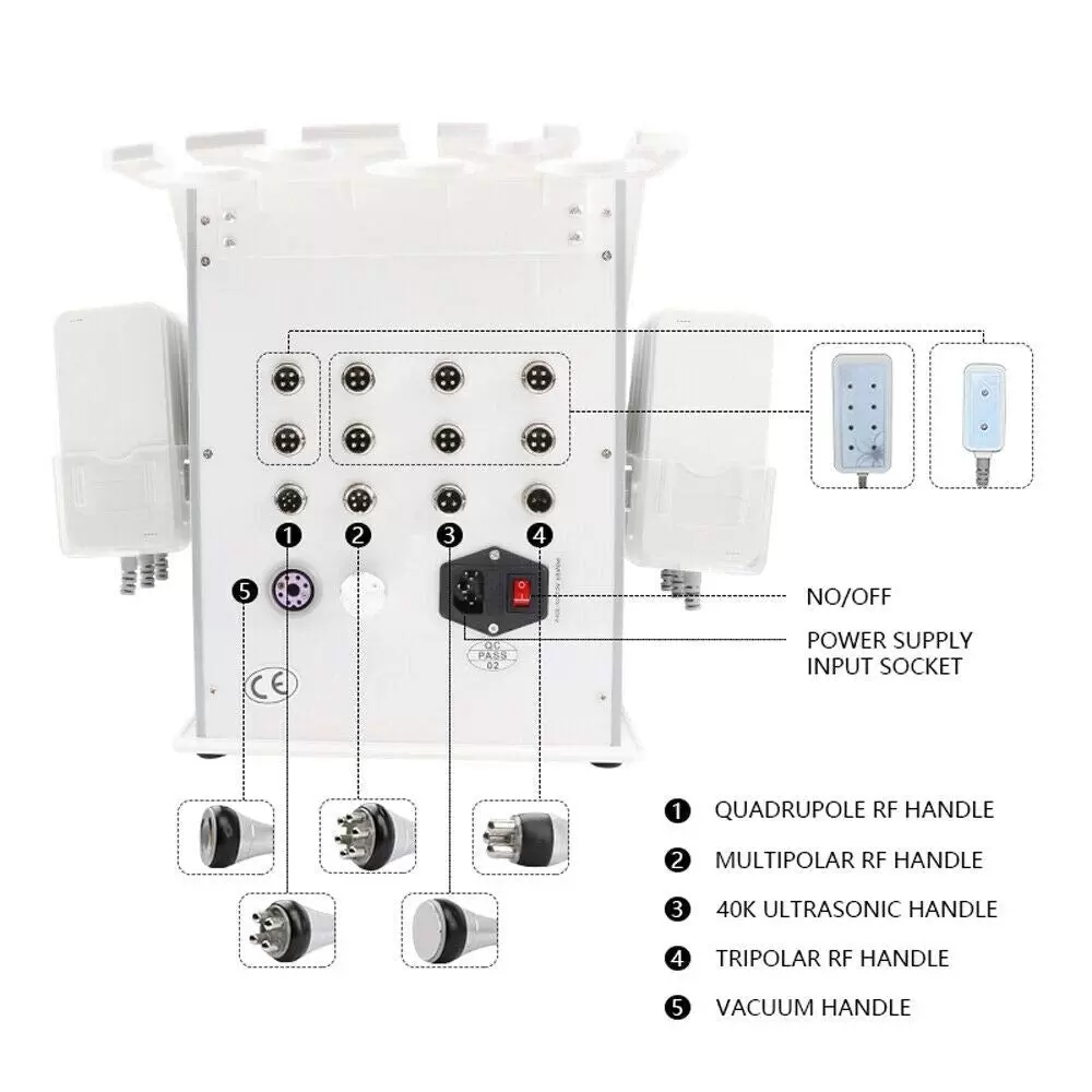 6 in 1 Multifunctional Beauty Device Ultrasonic RF 40K Wrist Slimming Device Body Cellulite Protection