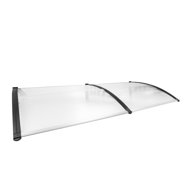 Door roof made of plastic and polycarbonate - weather protection - transparent - 200 cm