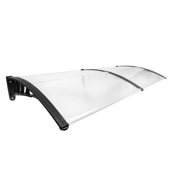 Door roof made of plastic and polycarbonate - weather protection - transparent - 200 cm