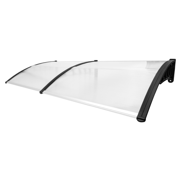 Door roof made of plastic and polycarbonate - weather protection - transparent - 200 cm