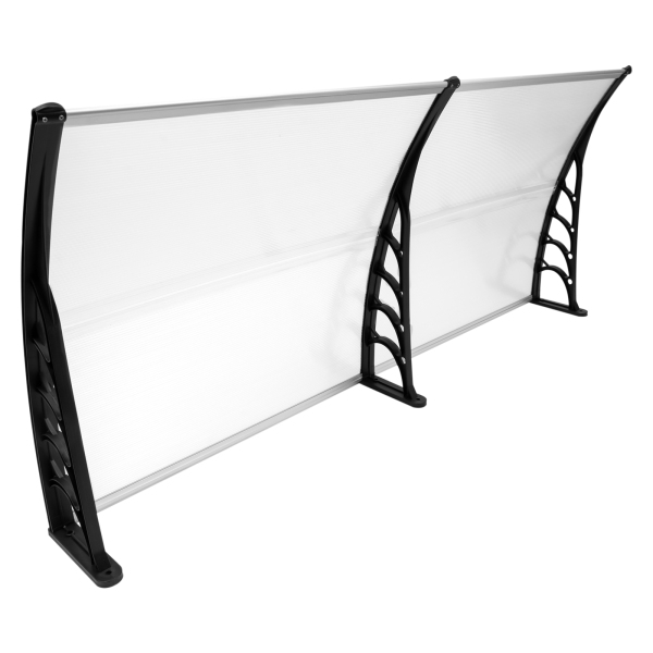Door roof made of plastic and polycarbonate - weather protection - transparent - 200 cm