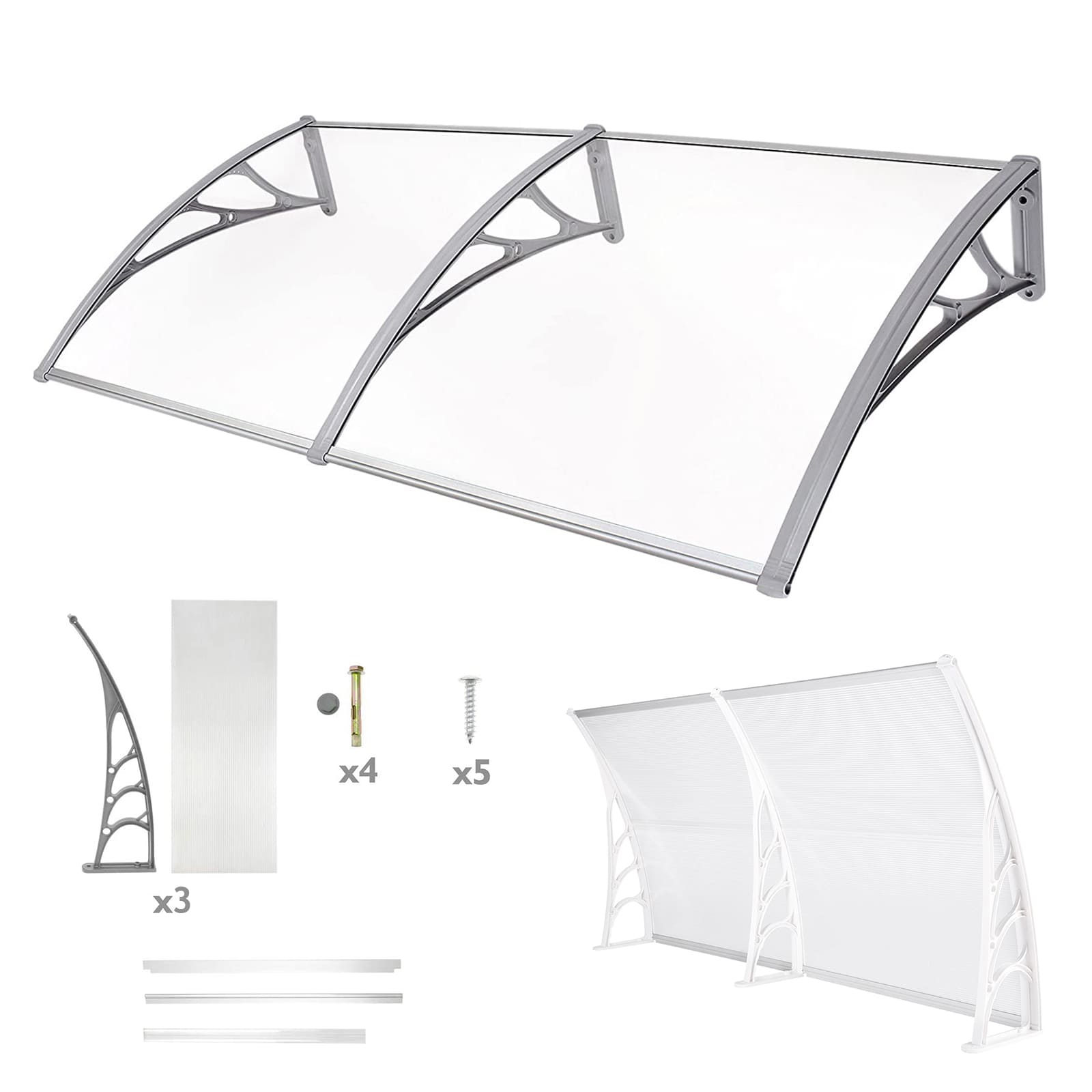 Transparent Outdoor Door Awning Against Rain Porch Door Awning Window Garden Awning 240 * 80cm Sustainability Transparency Transparent Outdoor Door Awning Against Rain Porch Door Awning Window Garden Awning 240 * 80cm Sustainability Transparency