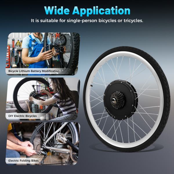 26" 48V Electric Bike Kit Electric Bike with LCD Display Electric Bike  Rear-wheel Kit for