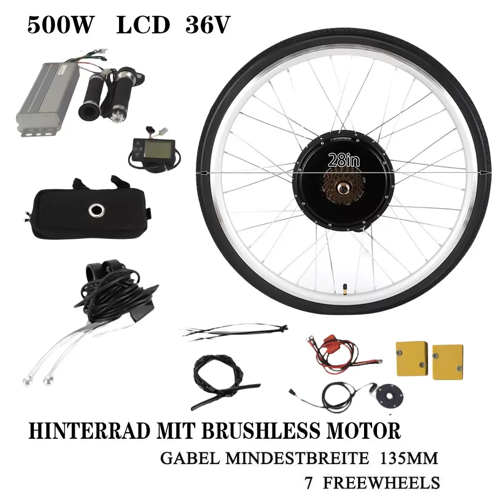 36V 500W 28" Rear Motor LCD E-Bike Electric Bike Conversion Kit 36V 500W 28" Rear Motor LCD E-Bike Electric Bike Conversion Kit