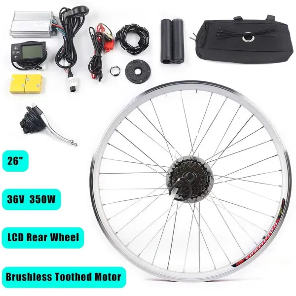 Rear Electric Bike Conversion Kit 36V Rear Wheel Hub Motor LCD Motor (26, 250)
