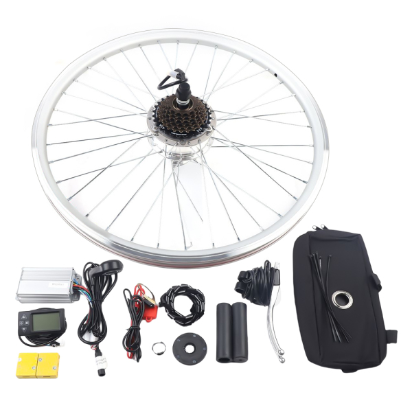 CNCEST 26 inch 350W E Bike Conversion Kit Electric Bicycle Motor Conversion Kit Rear Wheel 36V  LCD function speed mileage display power display