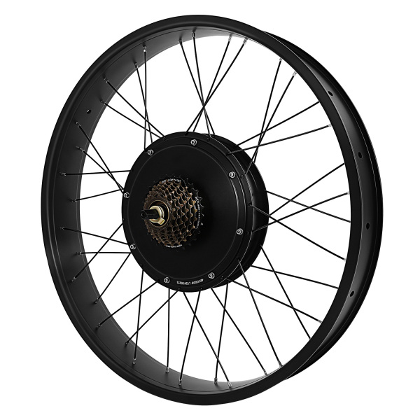 26" 48V 1500W Electric Bike Conversion Kit 2 Brake Handles LCD Display Rear Wheel Fat Snow Tire Electric Bicycle 48V 1500W with LCD