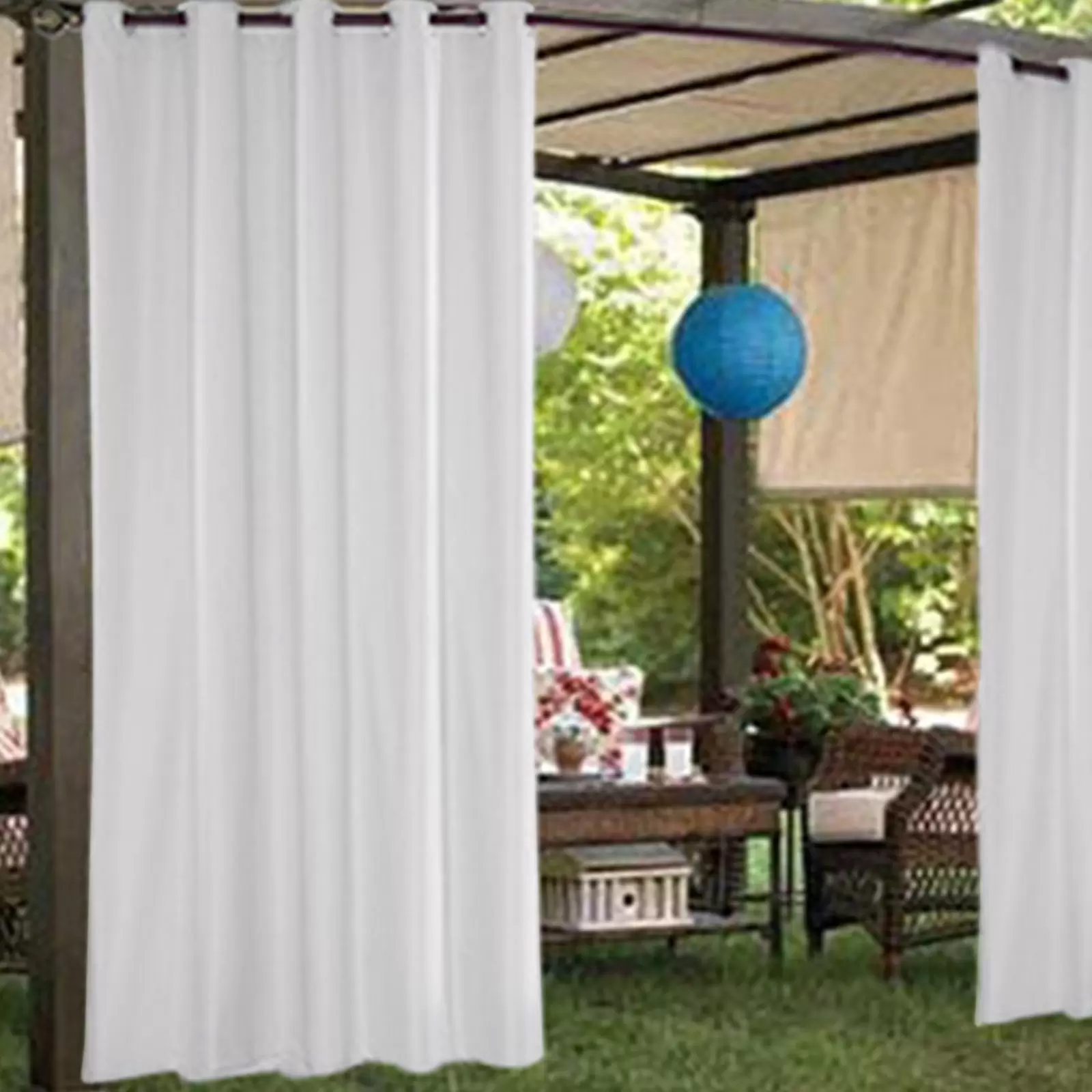 Outdoor Waterproof Curtains, 6 Pack, with Metal Grommets, Blocks 70-90% Sunlight and UV Rays, Windproof Outdoor Waterproof Curtains, 6 Pack, with Metal Grommets, Blocks 70-90% Sunlight and UV Rays, Windproof