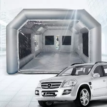 Inflatable car tent, spray paint booth with transparent window