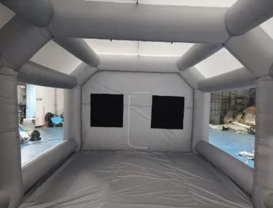 Inflatable car tent, spray paint booth with transparent window