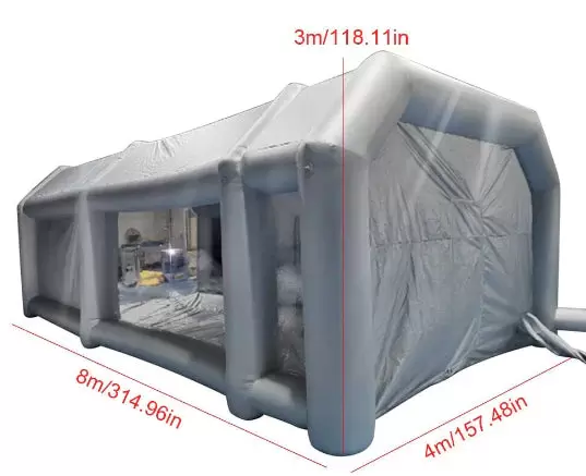 Inflatable car tent, spray paint booth with transparent window
