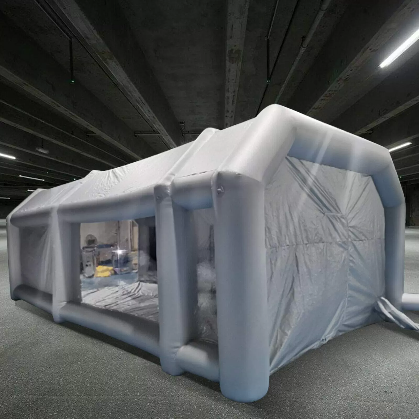 Inflatable car tent, spray paint booth with transparent window Inflatable car tent, spray paint booth with transparent window