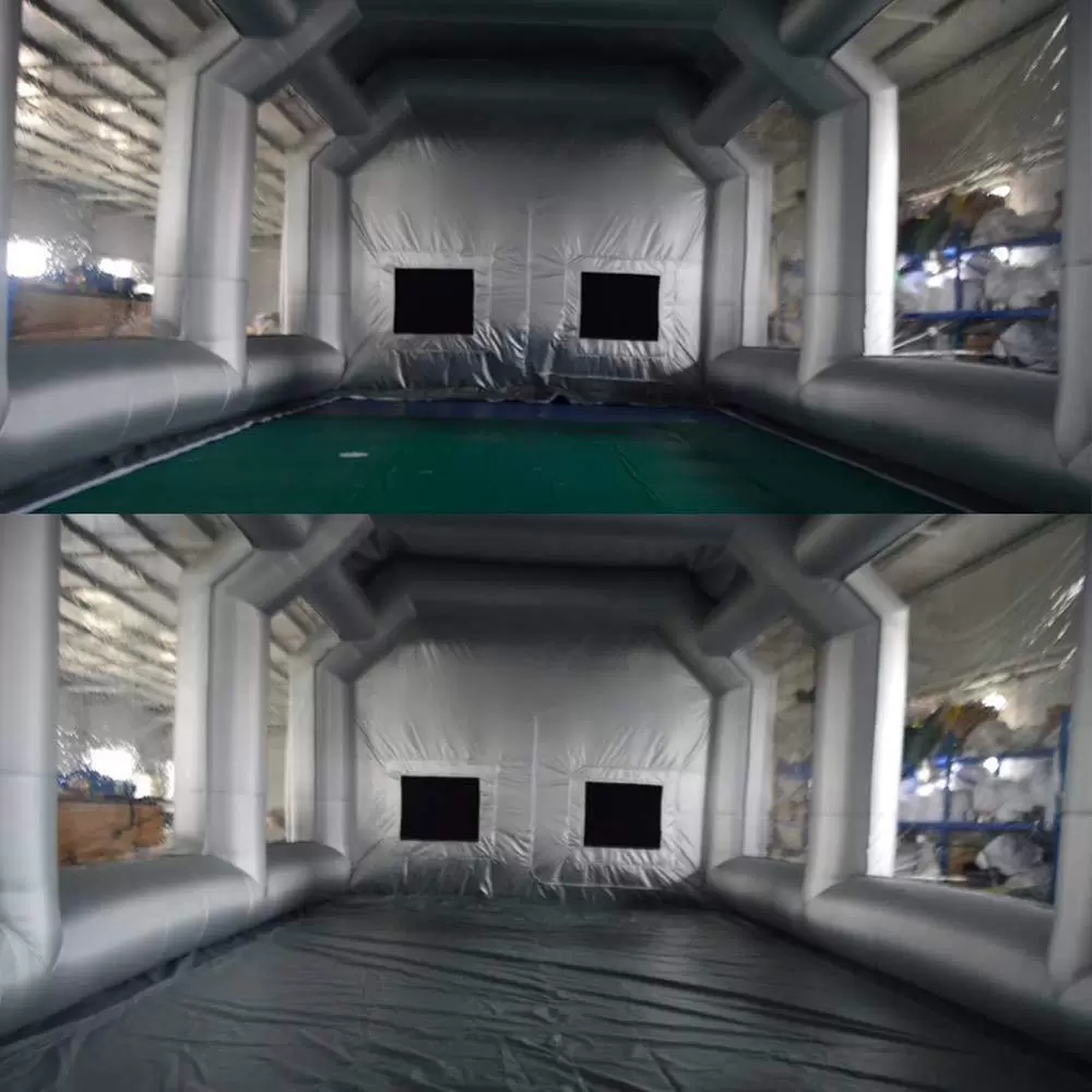 Portable Spray Booth 4x2.5x2.2m with Clear Window and Air Filtration PVC Oxford Fabric Tent 4*2.5*2.2m for Car Painting