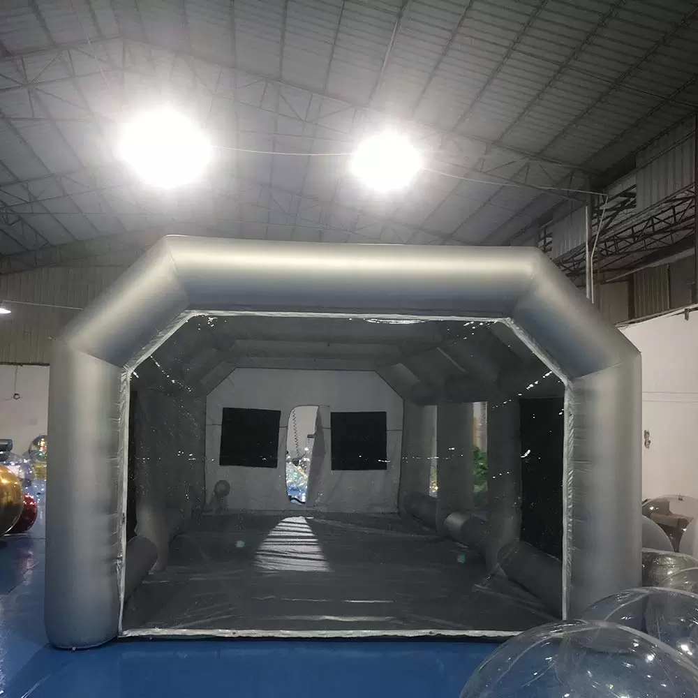 Portable Spray Booth 4x2.5x2.2m with Clear Window and Air Filtration PVC Oxford Fabric Tent 4*2.5*2.2m for Car Painting