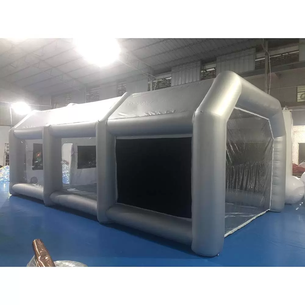 Portable Spray Booth 4x2.5x2.2m with Clear Window and Air Filtration PVC Oxford Fabric Tent 4*2.5*2.2m for Car Painting
