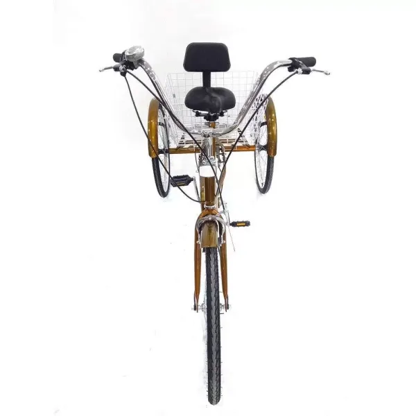 24 Inch With Basket 6 Speed Adult Tricycle Adjustable Handlebar With Backrest For Men Women Elderly Suitable For Small Stores And Supermarkets