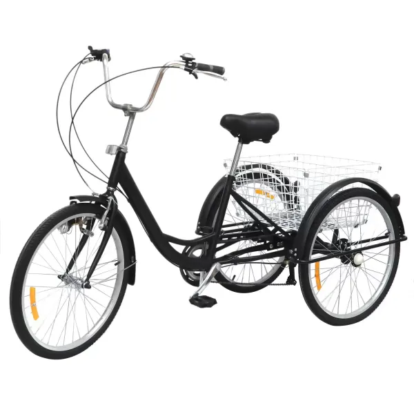 24" Adult Bike Tricycle 6 Speed 3 Wheel Tricycle for Adults and Seniors