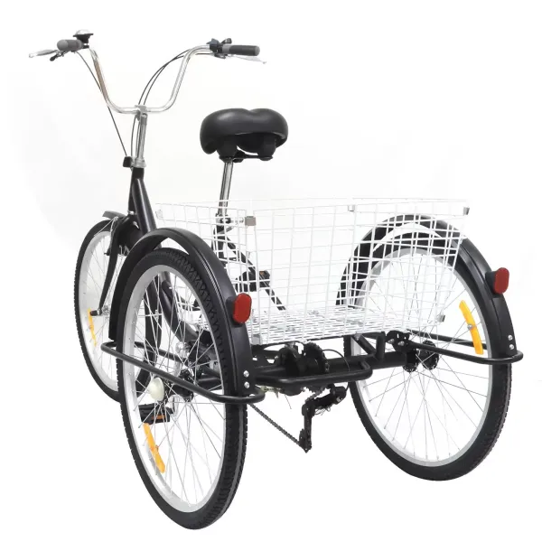 24" Adult Bike Tricycle 6 Speed 3 Wheel Tricycle for Adults and Seniors 24" Adult Bike Tricycle 6 Speed 3 Wheel Tricycle for Adults and Seniors