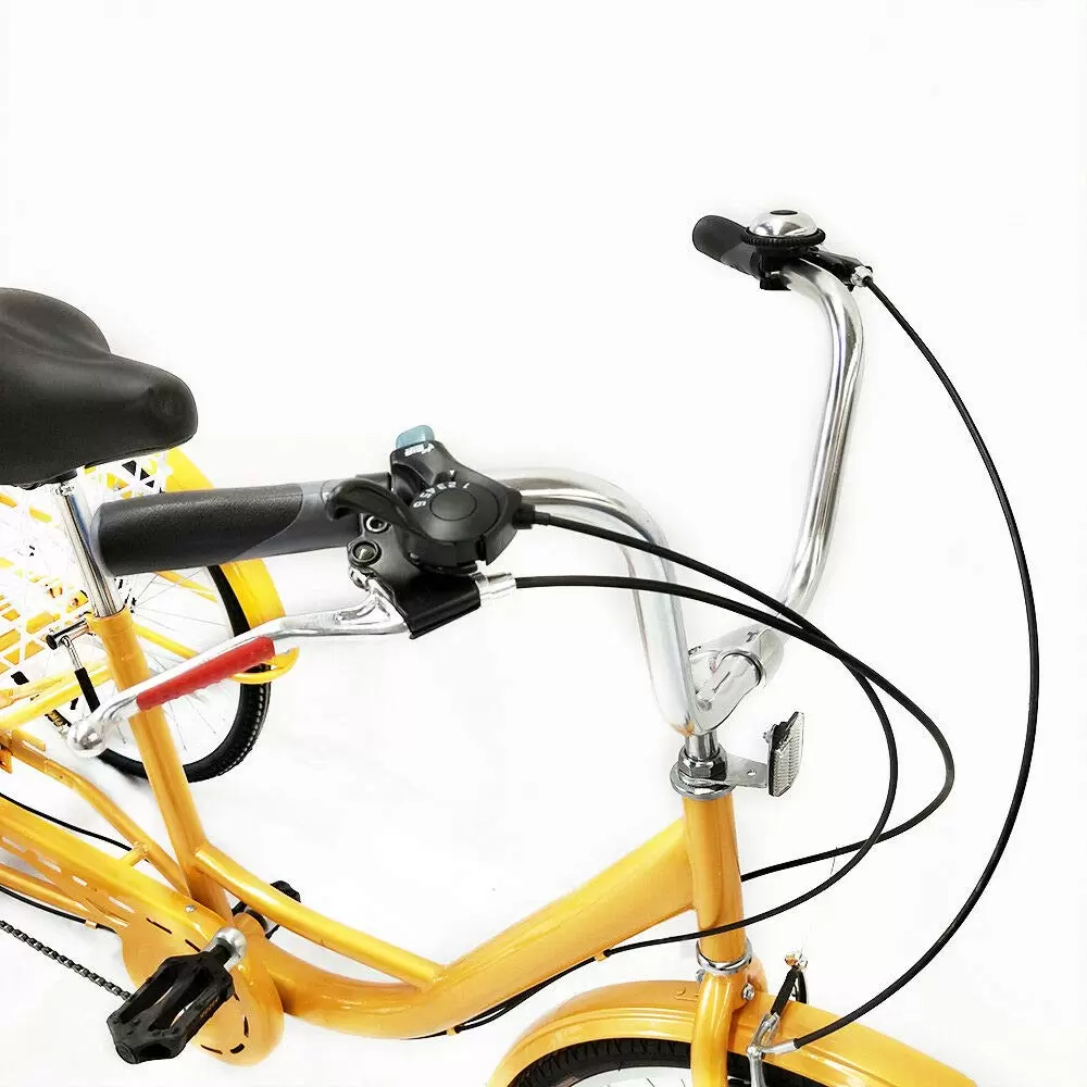 24" Tricycle Senior Bike Height-adjustable Tricycle with 3 Anti-skid and Wear-resistant Wheels Six Speeds Sturdy and Stable for Towns Beaches 24" Tricycle Senior Bike Height-adjustable Tricycle with 3 Anti-skid and Wear-resistant Wheels Six Speeds Sturdy and Stable for Towns Beaches