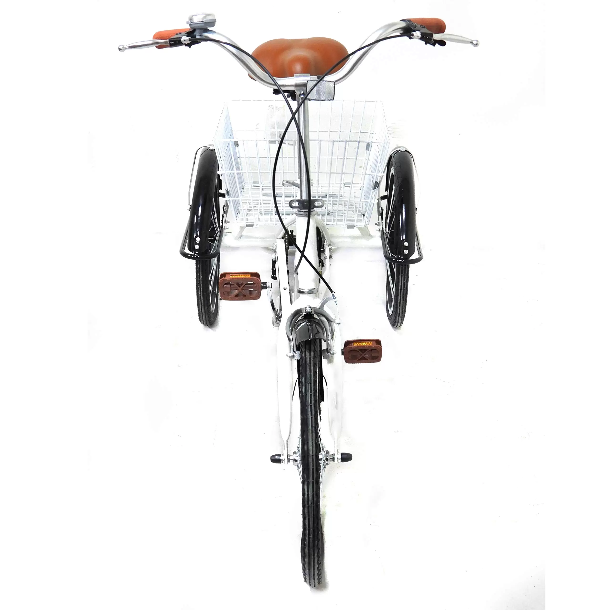 20 Inch 3 Wheels Tricycle Adult Tricycle Single Speed+Basket Bicycle White Bike Safe High-quality Tricycle Bike High-carbon Steel Bike 20 Inch 3 Wheels Tricycle Adult Tricycle Single Speed+Basket Bicycle White Bike Safe High-quality Tricycle Bike High-carbon Steel Bike