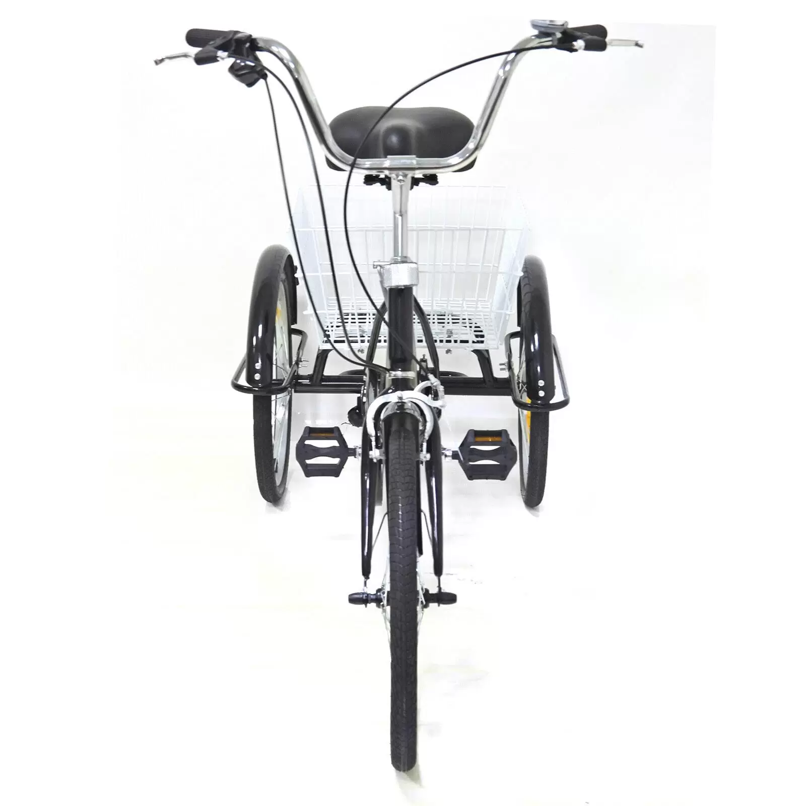 20" Adult Tricycle 8 Speed 3 Wheel Bike w/Basket Anti-skid and Wear-resistant Wheels High-quality High-carbon Steel with Anti-skid Pedals and Handle Black 20" Adult Tricycle 8 Speed 3 Wheel Bike w/Basket Anti-skid and Wear-resistant Wheels High-quality High-carbon Steel with Anti-skid Pedals and Handle Black