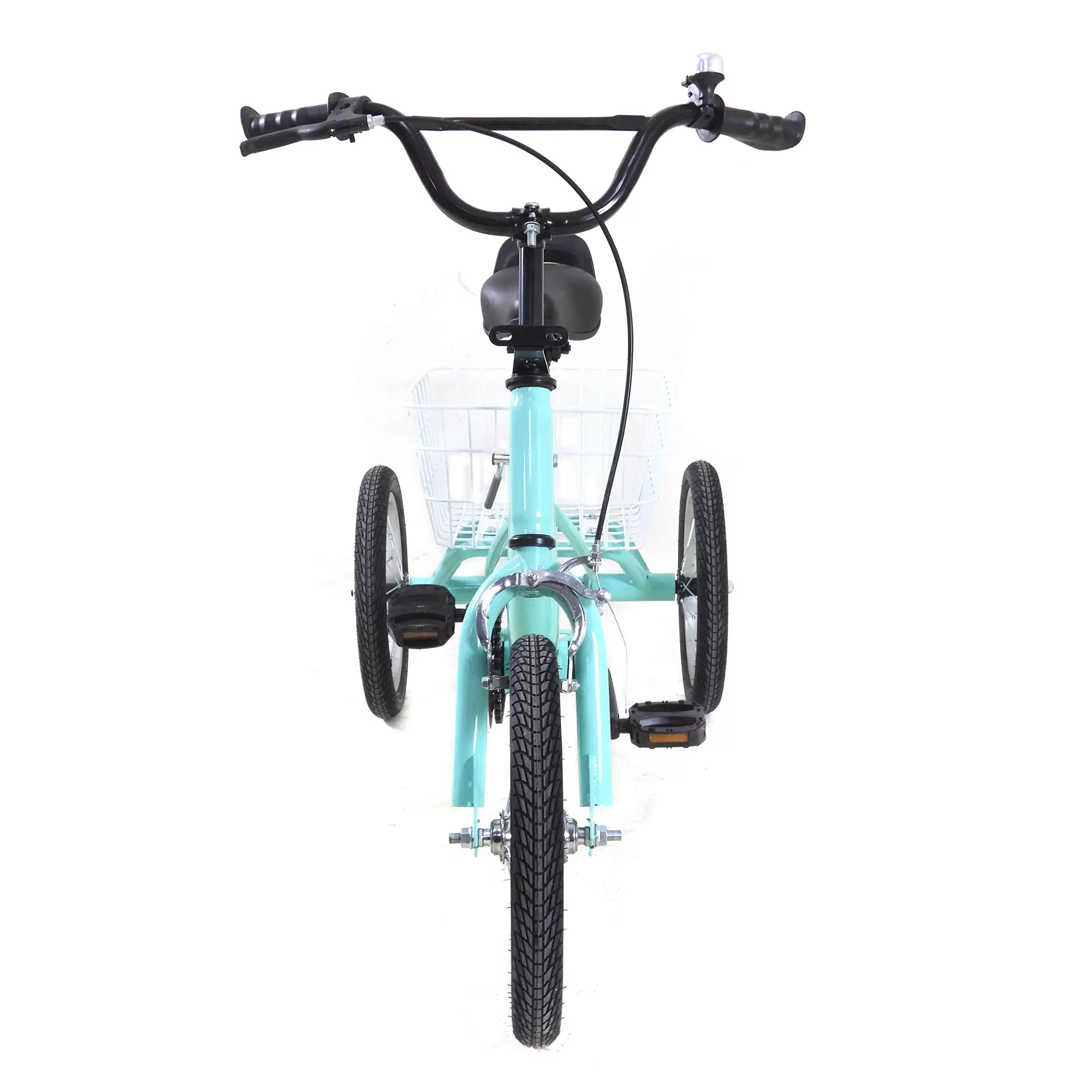 14 Inch Kids Tricycle Children's Bikes for 5-6 Years Old With Shopping Basket 118*51.5*70-76 CM For Town Streets Beaches Light Green