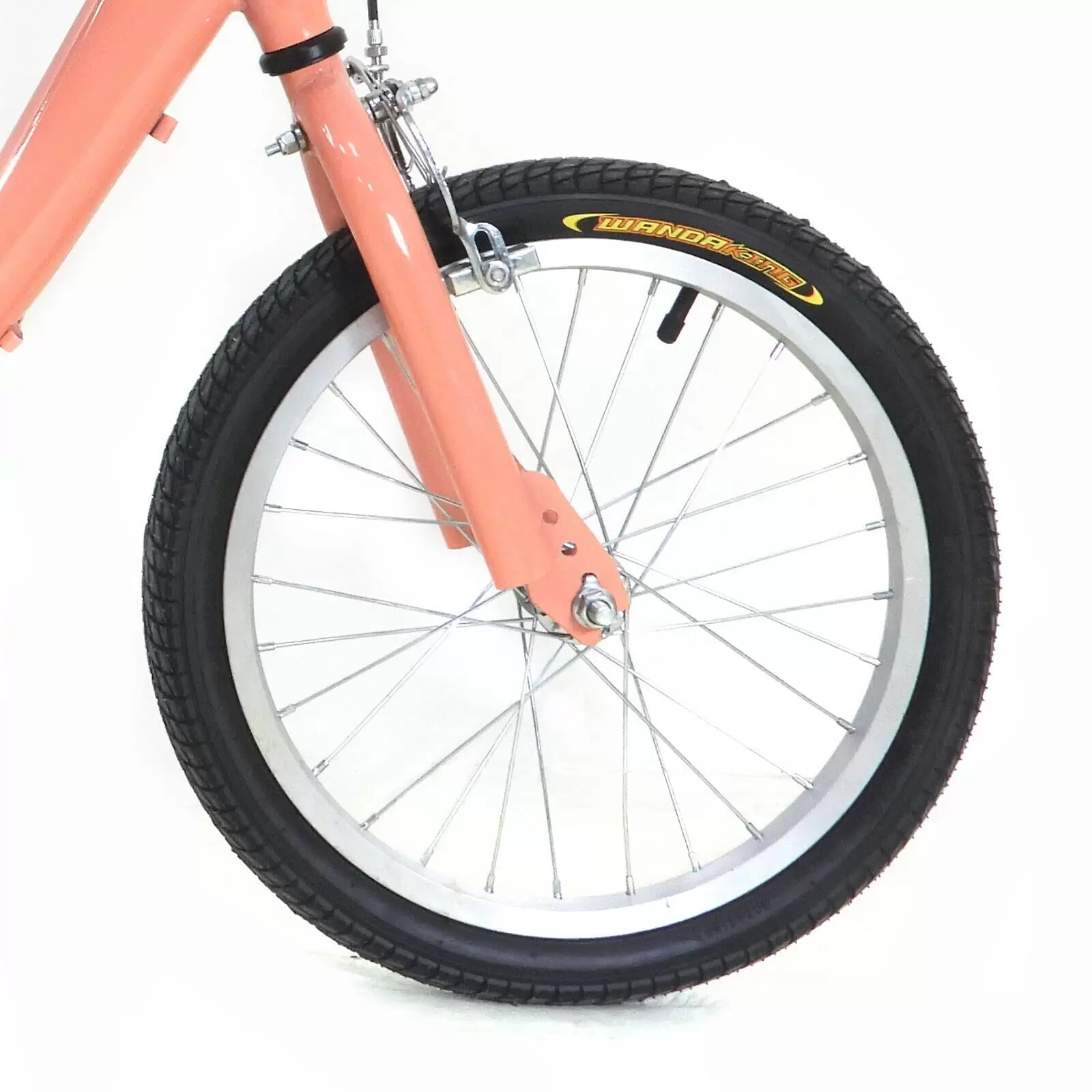 Tricycle Bike 16 Inch Single Speed 3 Wheel Bike, Children's Tricycle with Basket 7-10 Years Old (Light Orange)