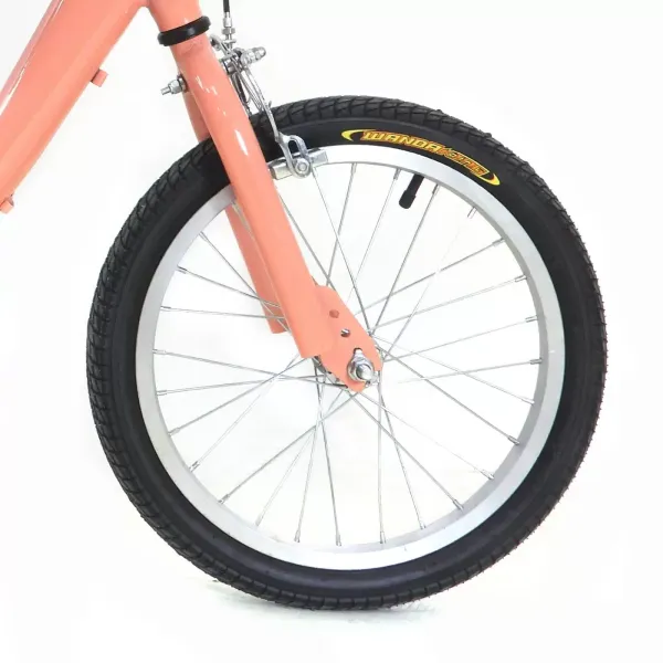 Tricycle Bike 16 Inch Single Speed 3 Wheel Bike, Children's Tricycle with Basket 7-10 Years Old (Light Orange)