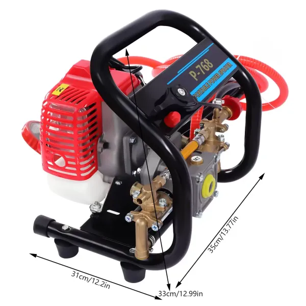 High Pressure Spraying Machine Airless Paint Sprayer Project Wall Painter 2-stroke 0.9 HP Engine with Fully Copper Pump Head Pressure Adjustment Valve