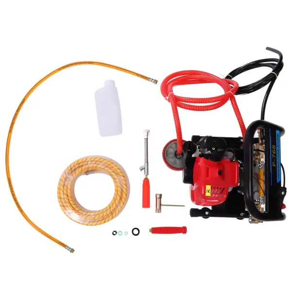 High Pressure Spraying Machine Airless Paint Sprayer Project Wall Painter 2-stroke 0.9 HP Engine with Fully Copper Pump Head Pressure Adjustment Valve