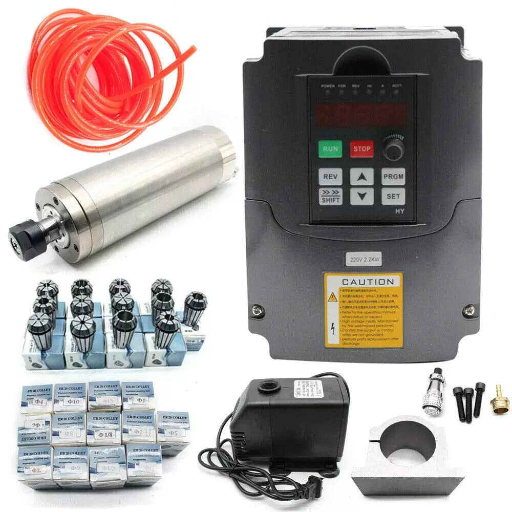 2.2kW High Speed Spindle Motor ER20 Collet Chuck Milling Machine Smotor Inverter VFD
