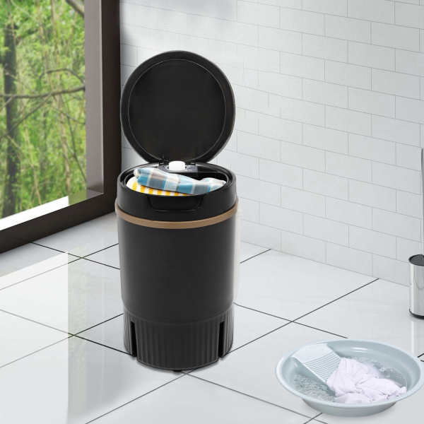 Portable Mini Washing Machine Washing Machine With Drip Basket Multi-function Washing Machine 12.2*11.81*18.5in Black