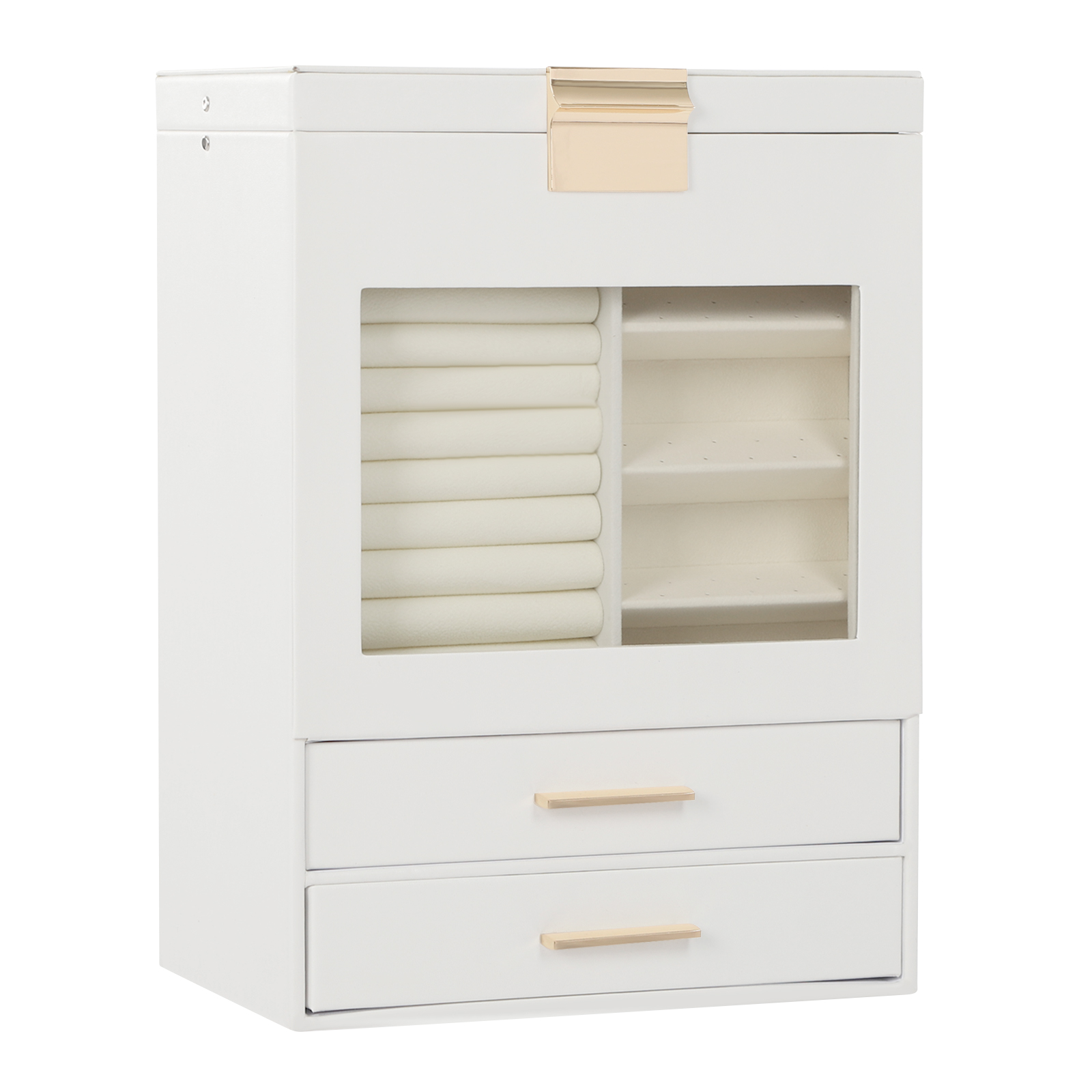 Drawer-style storage box, large capacity jewelry storage box - white