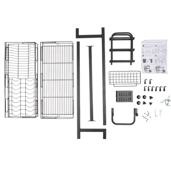 Over-sink dish drainer, 2-tier dish drainer, length 82 cm, black Over-sink dish drainer, 2-tier dish drainer, length 82 cm, black