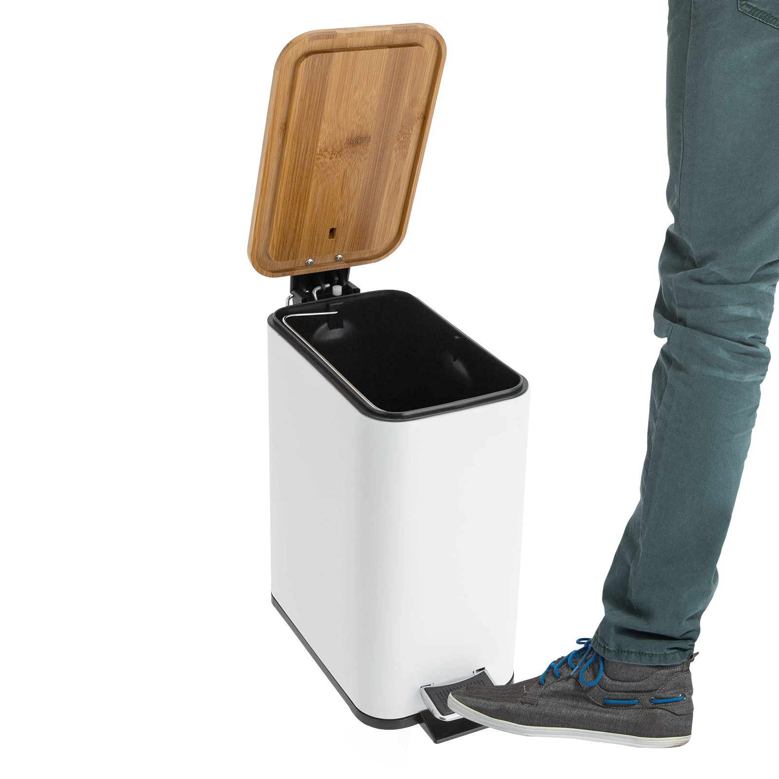 White Kitchen Trash Can with Lid, Close Lid Bathroom Trash Can, Garbage Can White Kitchen Trash Can with Lid, Close Lid Bathroom Trash Can, Garbage Can