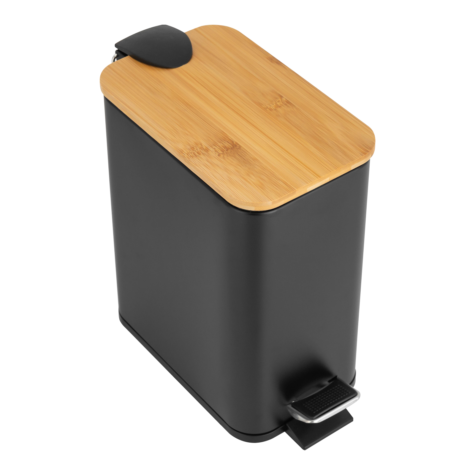 Black Kitchen Trash Can with Lid, Close Lid Bathroom Trash Can, Garbage Can for Bathrooms, Kitchens