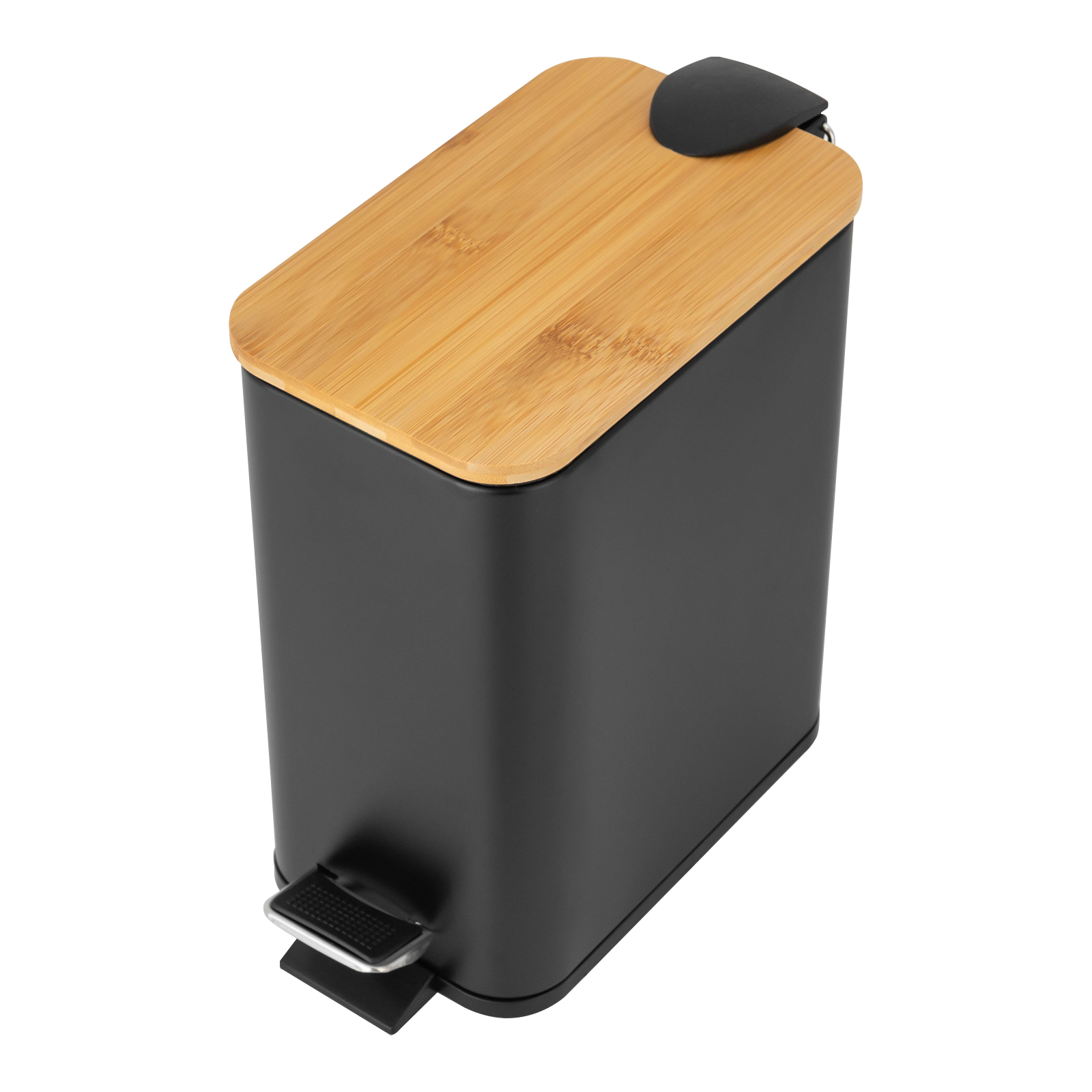 Black Kitchen Trash Can with Lid, Close Lid Bathroom Trash Can, Garbage Can for Bathrooms, Kitchens