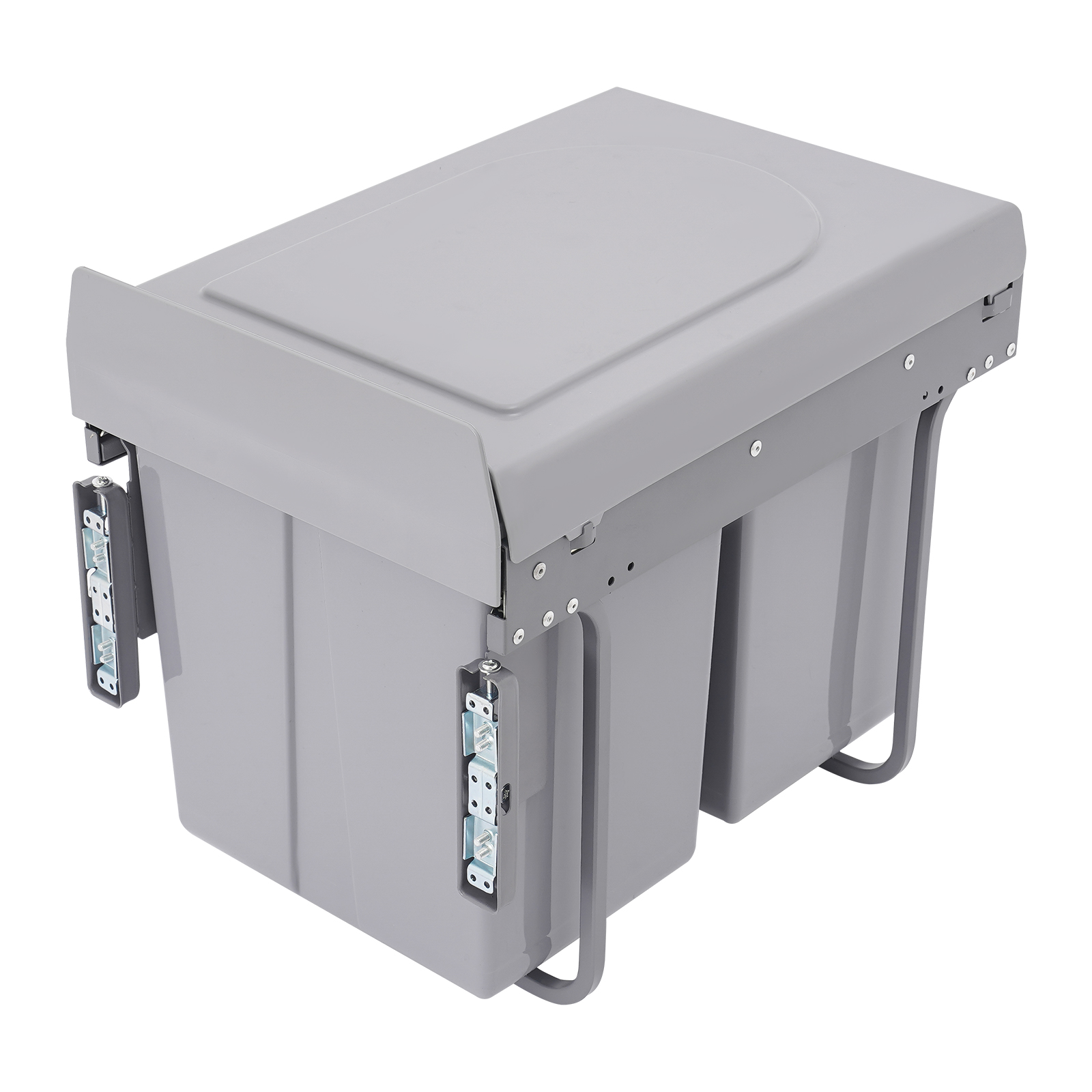 Kitchen Waste Bin, 40L Pullout Recycling Garbage Trash Can, Sliding Kitchen Recycle Waste Bin - 400 Cabinet Double Barrel