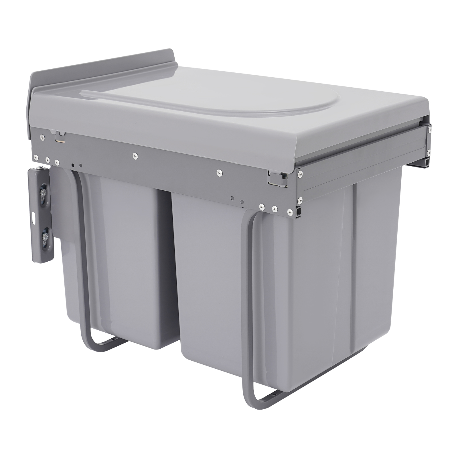 Kitchen Waste Bin, 40L Pullout Recycling Garbage Trash Can, Sliding Kitchen Recycle Waste Bin - 400 Cabinet Double Barrel