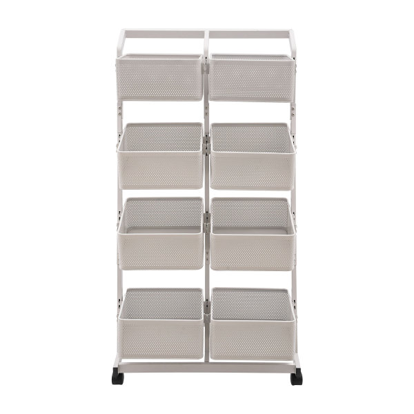 Four-deck Truck Wheeled Truck Utility Truck 4-tier Rolling Cart 60*40.5*110cm Used As A Tool Cart Service Cart Or Organizing Shelf In Offices White