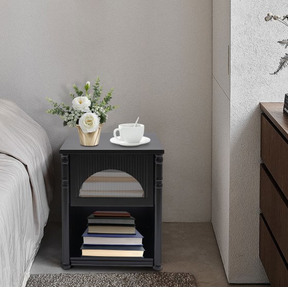 Bedside table, double bedside table 46*40*55cm, black
