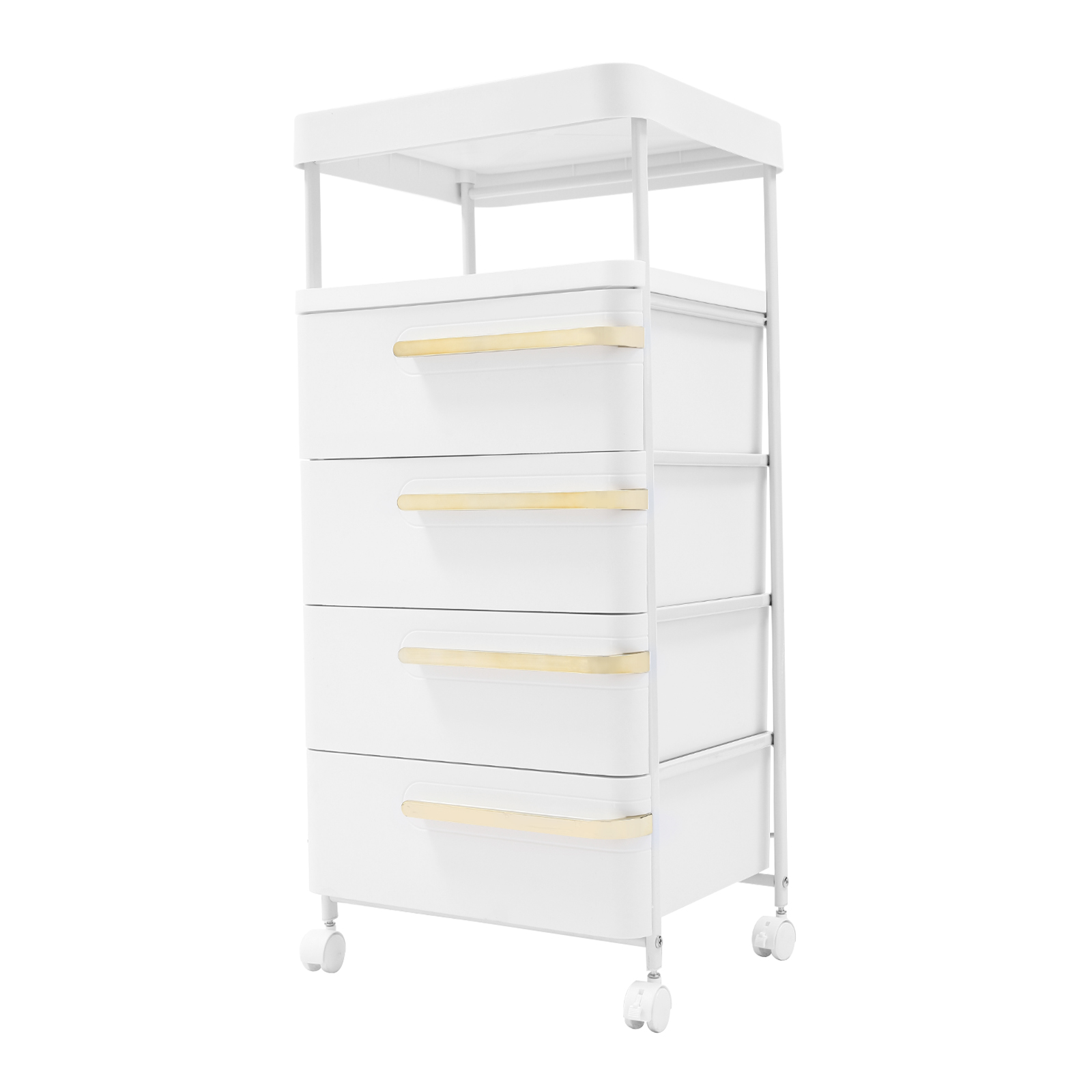 CNCEST 4 Drawers Vertical Nightstand Mobile Nightstand Filing Cabinet Nightstand