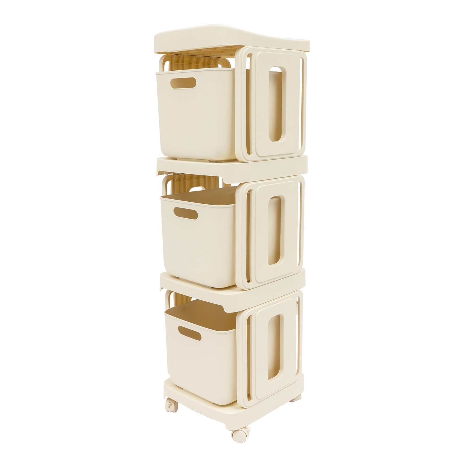 Office Trolley, Rolling Storage Cart, Plastic Rolling Storage Cart, 38*32*117cm, Cream White Office Trolley, Rolling Storage Cart, Plastic Rolling Storage Cart, 38*32*117cm, Cream White