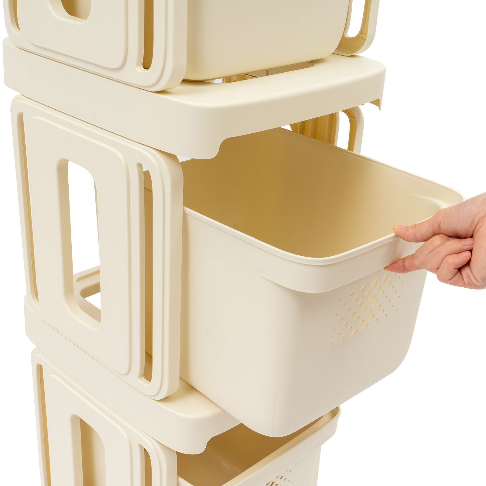 Office Trolley, Rolling Storage Cart, Plastic Rolling Storage Cart, 38*32*117cm, Cream White Office Trolley, Rolling Storage Cart, Plastic Rolling Storage Cart, 38*32*117cm, Cream White