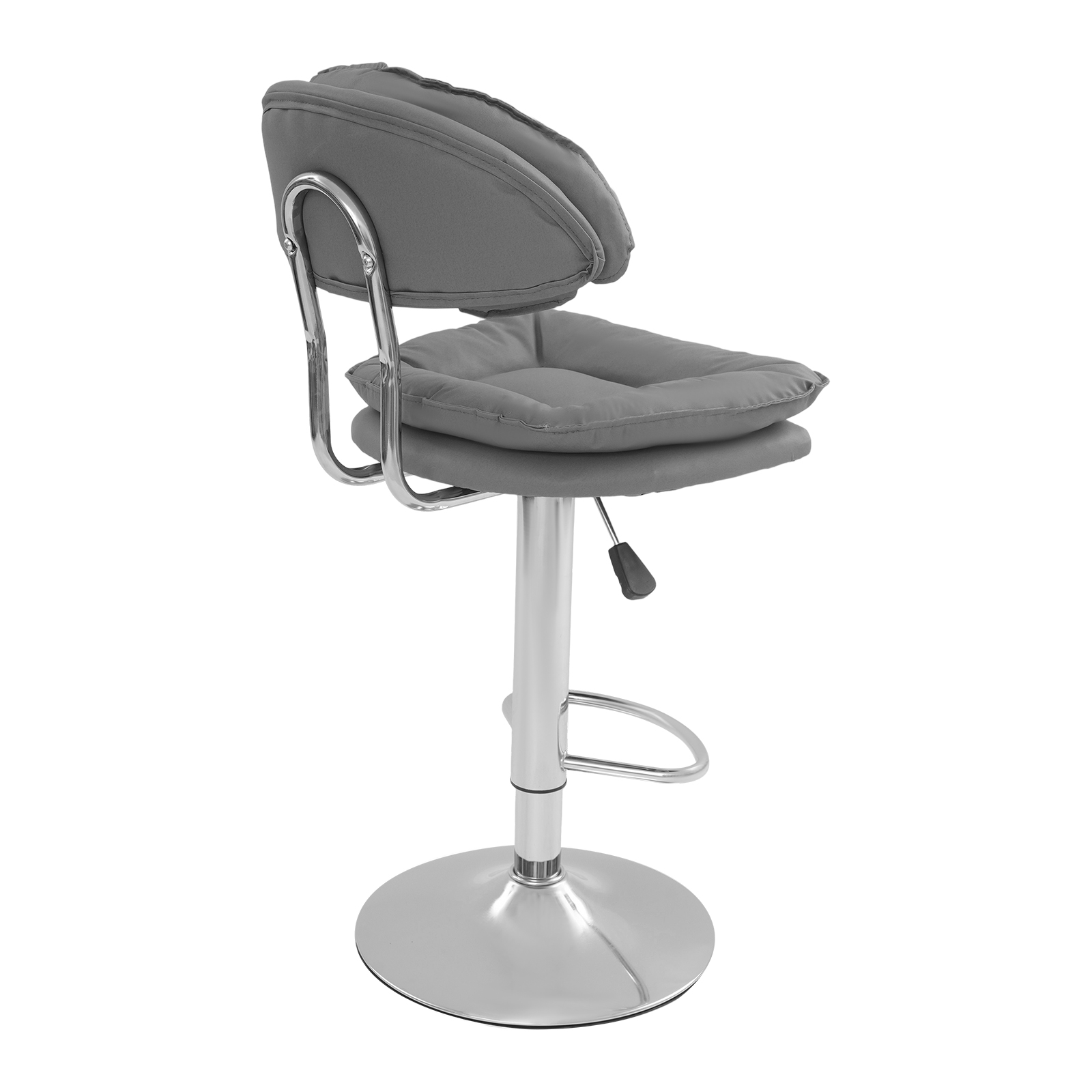 Bar stool with adjustable backrest - tall with footrest - 2pcs dark gray Bar stool with adjustable backrest - tall with footrest - 2pcs dark gray