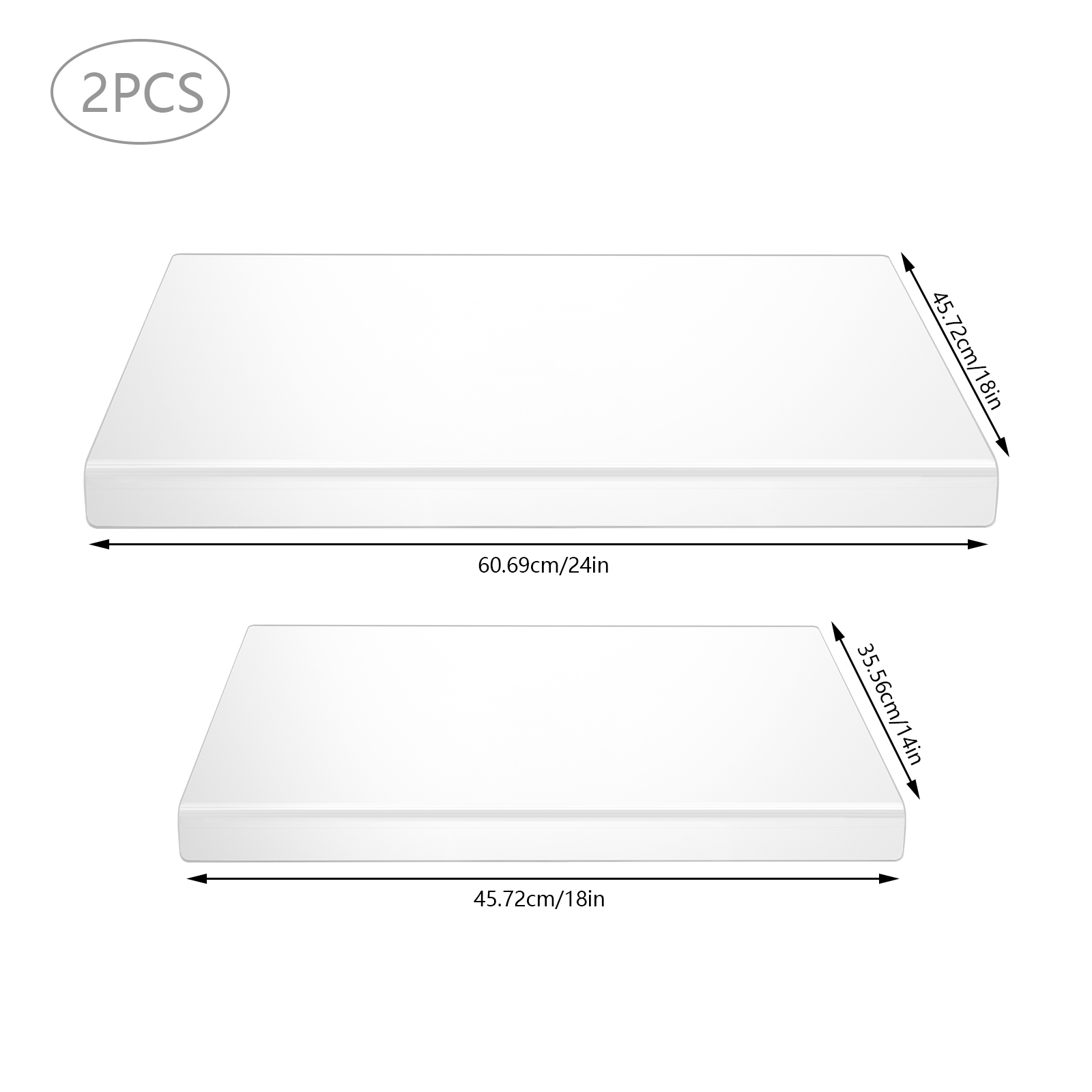 2pcs Acrylic Kitchen Cutting Board, Transparent Cutting Board, Transparent Countertop Board, 60.96*45.72 cm 2pcs Acrylic Kitchen Cutting Board, Transparent Cutting Board, Transparent Countertop Board, 60.96*45.72 cm