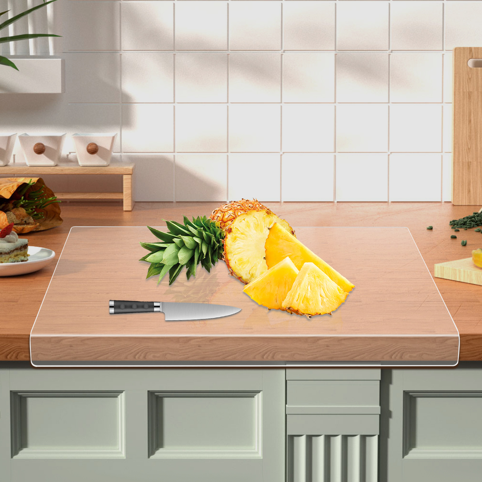 2pcs Acrylic Kitchen Cutting Board, Transparent Cutting Board, Transparent Countertop Board, 60.96*45.72 cm 2pcs Acrylic Kitchen Cutting Board, Transparent Cutting Board, Transparent Countertop Board, 60.96*45.72 cm