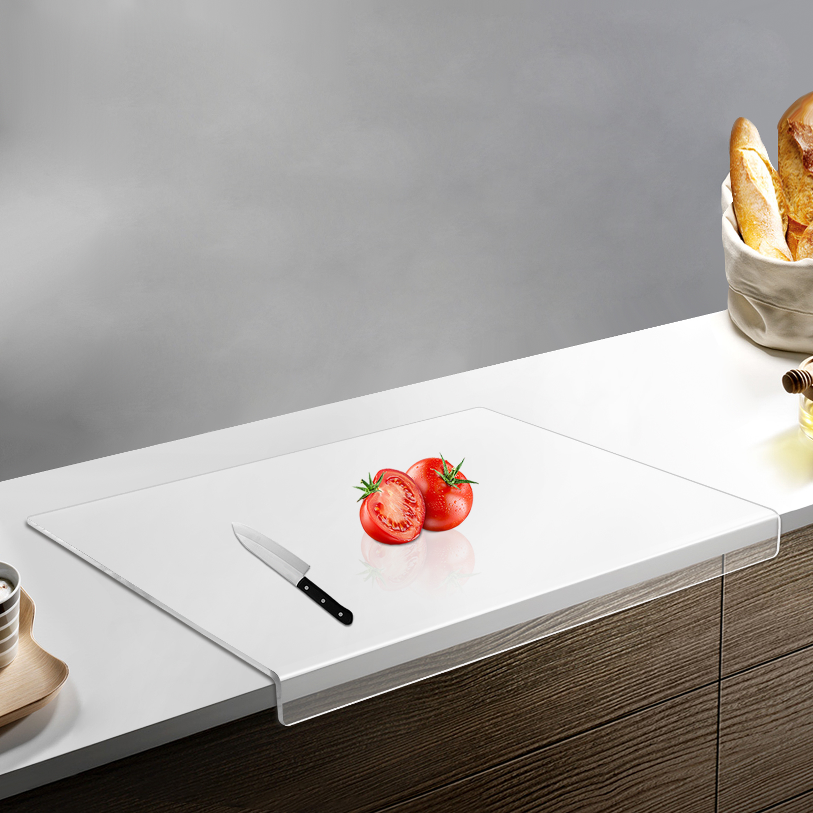 2pcs Acrylic Kitchen Cutting Board, Transparent Cutting Board, Transparent Countertop Board, 60.96*45.72 cm 2pcs Acrylic Kitchen Cutting Board, Transparent Cutting Board, Transparent Countertop Board, 60.96*45.72 cm