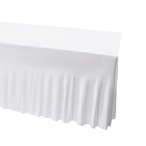 2 Pieces Rectangular Tablecloth Ruffle Table Skirts Cover for Wedding Party Banquet Table Cloth Dining Room White 2 Pieces Rectangular Tablecloth Ruffle Table Skirts Cover for Wedding Party Banquet Table Cloth Dining Room White