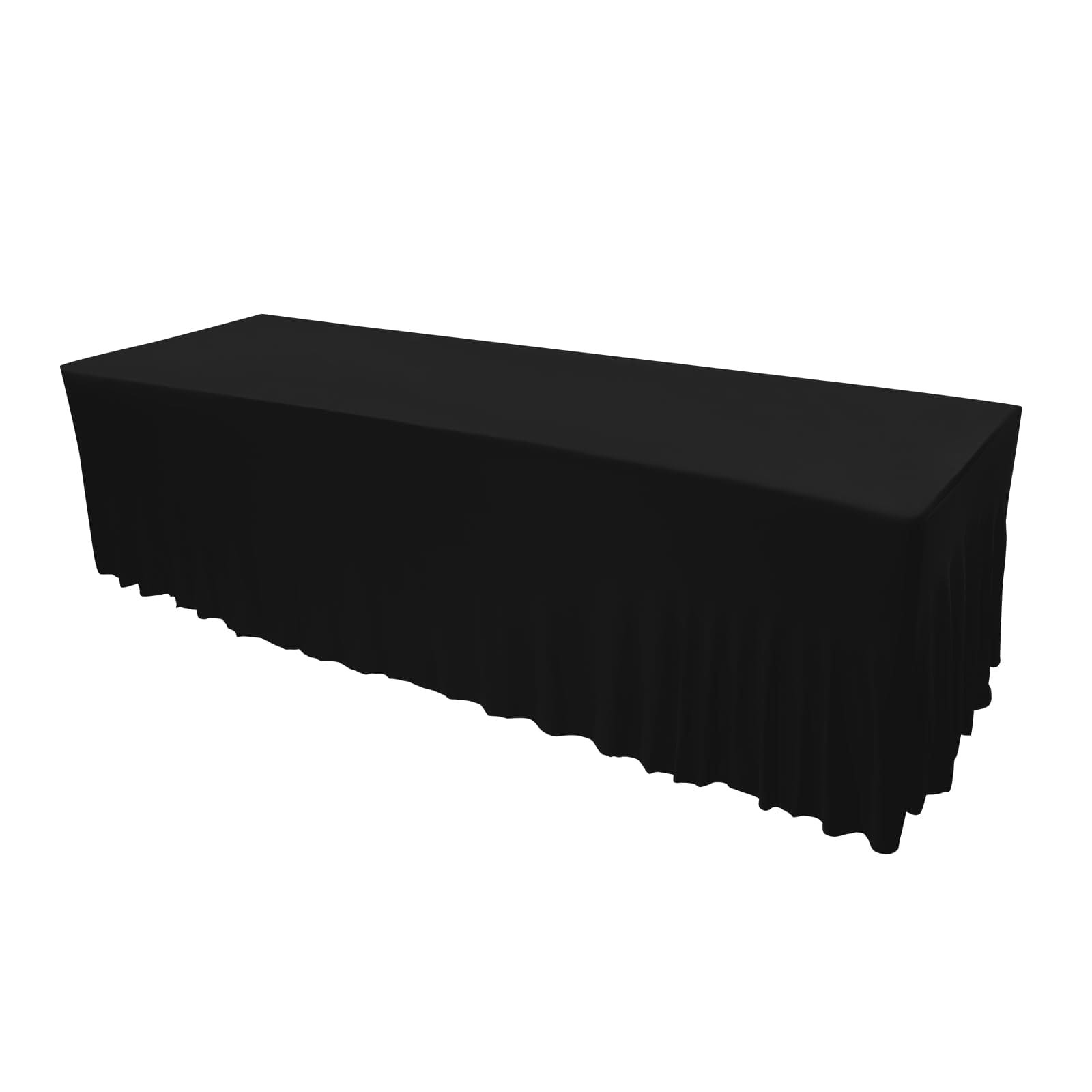 Set of 2 Rectangular Ruffle Tablecloths for Wedding Party Banquet Dining Room Anniversaries 96.06*30*30in Polyester Table Skirt Black Set of 2 Rectangular Ruffle Tablecloths for Wedding Party Banquet Dining Room Anniversaries 96.06*30*30in Polyester Table Skirt Black